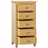 Moreton Oak 5 Drawer Tall Chest